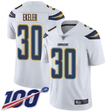 Los Angeles Chargers NFL Football Austin Ekeler White Jersey Men Limited #30 Road 100th Season Vapor Untouchable